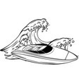 speed boat powerboat silhouette motorboat vector image
