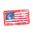 usa flag red grunge rubber stamp vector image