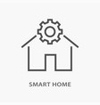 smart home line icon on white background vector image