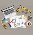 architect construction planning and creating vector image vector image