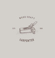 carpenter wood craft vector image vector image