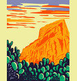 prickly pear cactus with red butte in tucson vector image vector image
