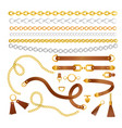 set chains and belts vector image vector image