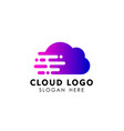 cloud tech logo design speed logo design vector image