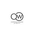 initial ow letter logo with circle template vector image