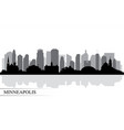 minneapolis city skyline silhouette background vector image
