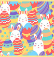 seamless pattern happy egg with bunny vector image vector image
