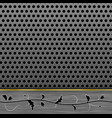 perforated background with floral pattern of metal vector image