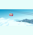 a red ski lift in mountain resort vector image vector image