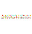 children on a walk with balloons vector image