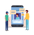 couple with social network profile avatar vector image
