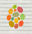 easter ornamental eggs on wooden background vector image