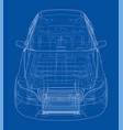 electric car with chassis rendering 3d vector image