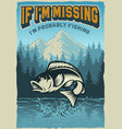 vintage poster on the theme of fishing with perch vector image