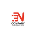 n motion letter logo design template vector image