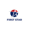 abstract red blue first star logo design template vector image vector image