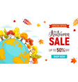autumn sale poster vector image vector image