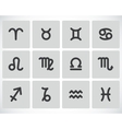 black zodiac icons set vector image