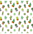 cactus doodle seamless pattern vector image