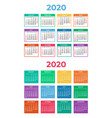 calendar for 2020 on white background vector image vector image