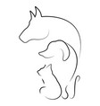 horse dog and cat silhouette vector image