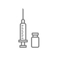 syringe icon with needle and vial isolated vector image