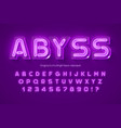 neon light 3d alphabet retro-futuristic origainal vector image