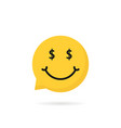 wealthy emoji speech bubble logo vector image