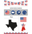 map of texas set of flat design icons infographic vector image