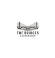 silhouette of suspension cable bridge logo design vector image