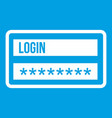 login and password icon white vector image