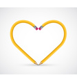 pencil heart shape vector image vector image