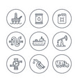 petroleum industry line icons vector image