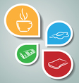 stickers with morning symbols vector image