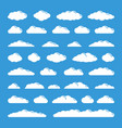 white flat simple clouds set vector image