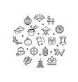 chinese sign round design template thin line icon vector image