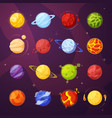 planets in outer space cartoon vector image vector image
