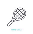 tennis racket outline icon sports equipment vector image