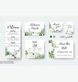 wedding cards floral design rsvp menu cards set vector image vector image