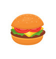 burger classic icon flat icon vector image