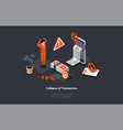 concept of banking transactions collapse money vector image vector image