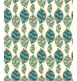 seamless pattern with hand drawn green leaf vector image