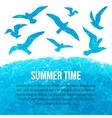 watercolor silhouettes of flying seagulls vector image vector image