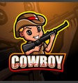 cowboy mascot esport logo design vector image