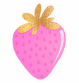 cute strawberry fruit in love funny cartoon doodl vector image vector image