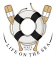 lifebelt oar vector image vector image