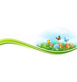 eater eggs and green grass wave vector image vector image