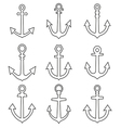 set of anchors line style vector image vector image