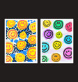 cool trendy smile y2k posters graffiti emoji vector image vector image