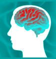 glowing human brain vector image vector image